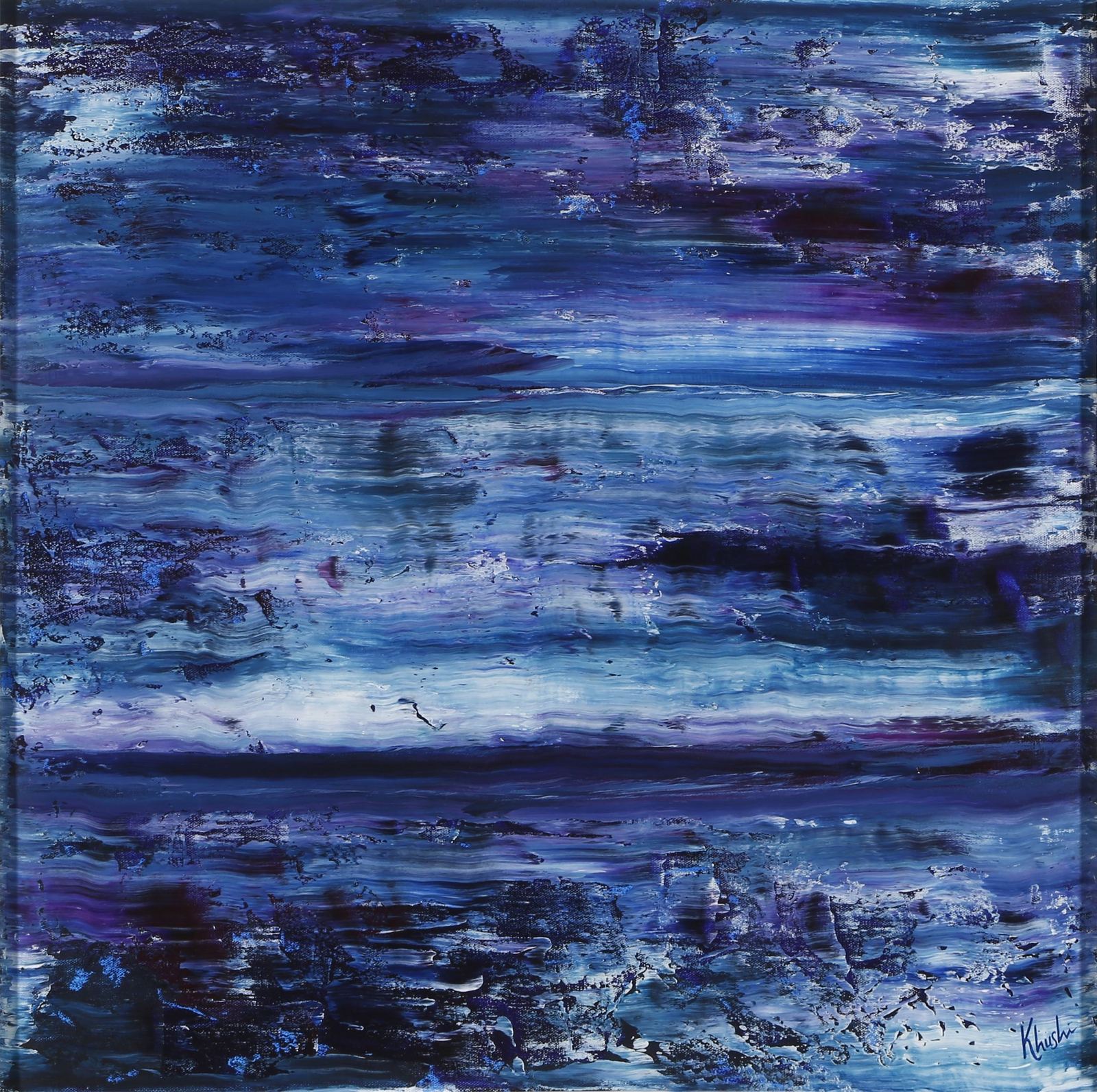 In The Mist — original Acrylic on stretched canvas, 24" × 24", by Dubai artist Khushi Dhawan