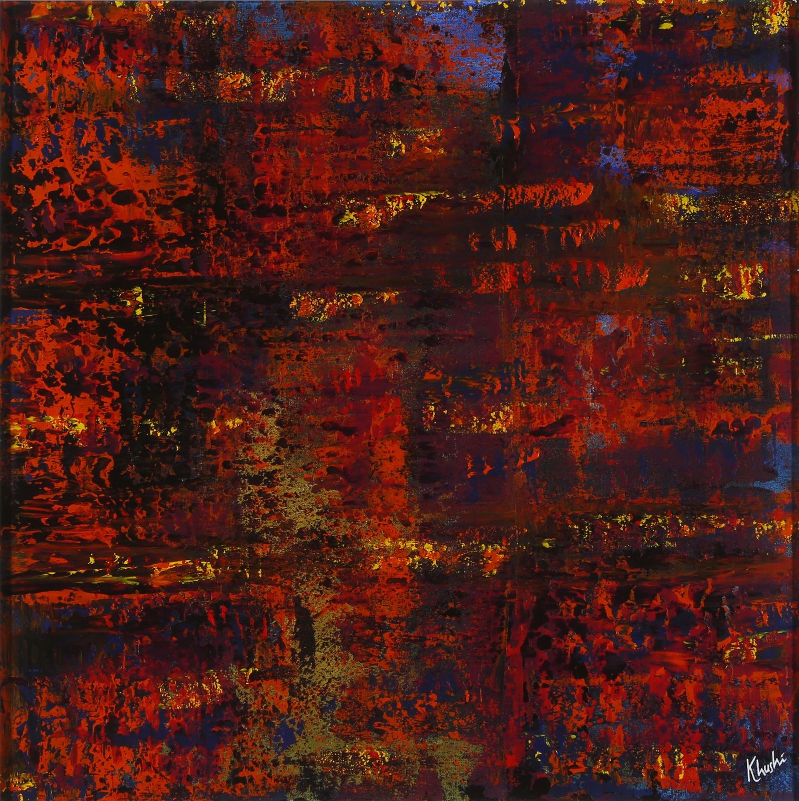 Ashes Of Gold — original Acrylic on Canvas, 24" × 24", by Dubai artist Khushi Dhawan