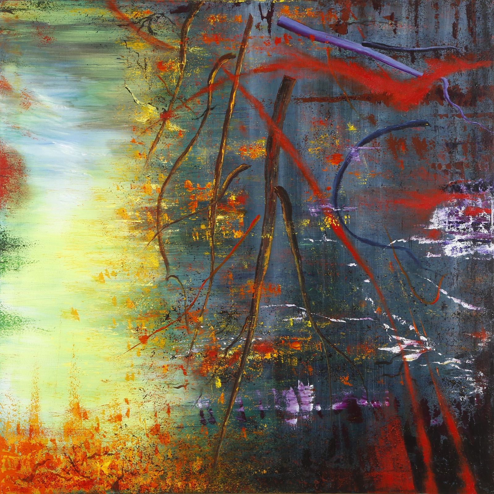 Forest Mist — original Acrylic on canvas, 24" × 30", by Dubai artist Khushi Dhawan
