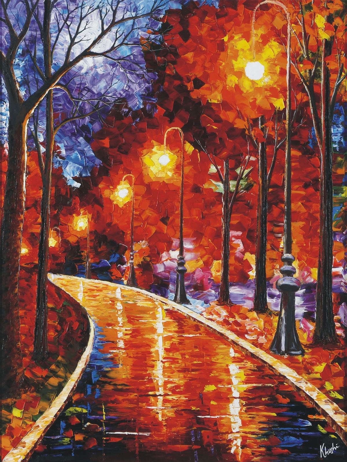 The Night We Met — original Oil on canvas, 22" × 30", by Dubai artist Khushi Dhawan